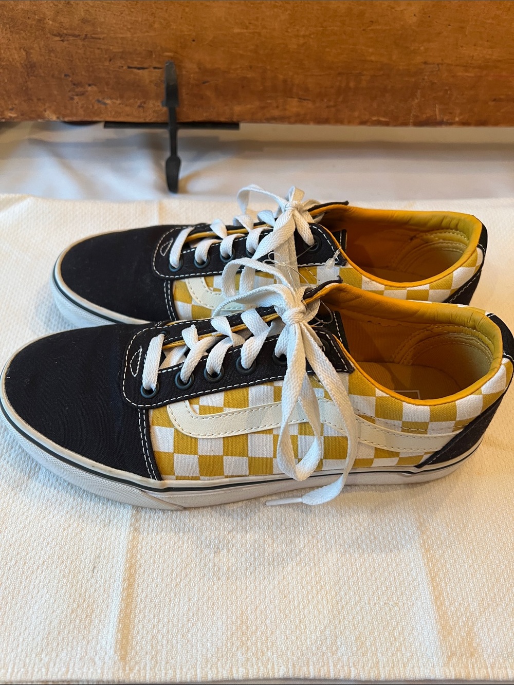 Vans Women’s Checkerboard Lace-Up Sneakers - Yellow & Black